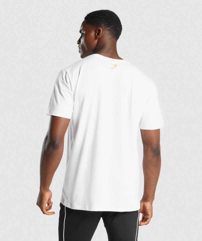 Men's Gymshark Ryan Garcia T-Shirts White | NZ 2VFBMU